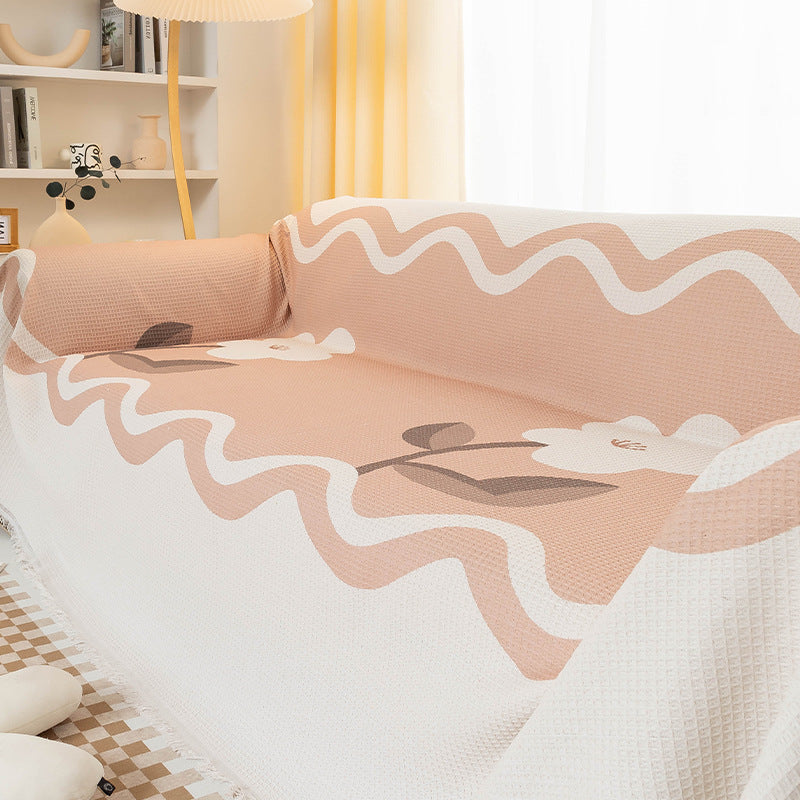 Sofa Cover Waffle Cushion Non-slip Cover Cloth