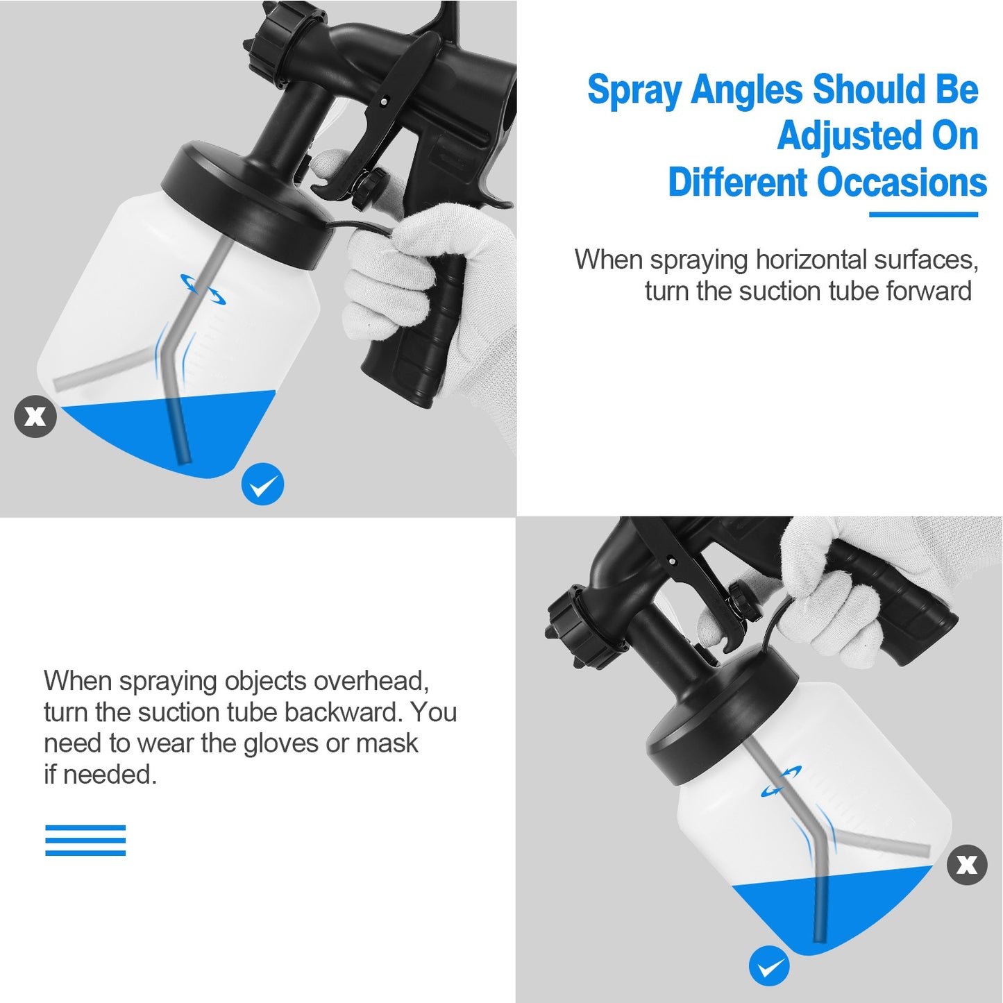 800ML Paint Sprayer 650W Paint Sprayer 800ML,minimum Output HVLP Oil Primer Water Spray, With 3 Spraying Modes Motor And Removable Container