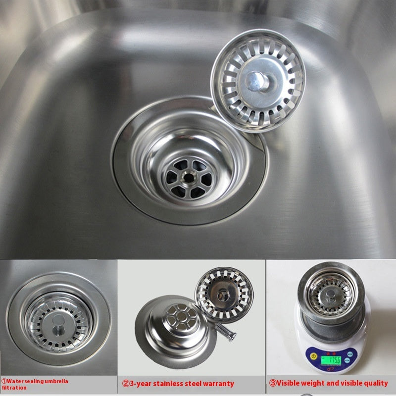 Kitchen Sink Stainless Steel Drainer Washing Basin Accessories