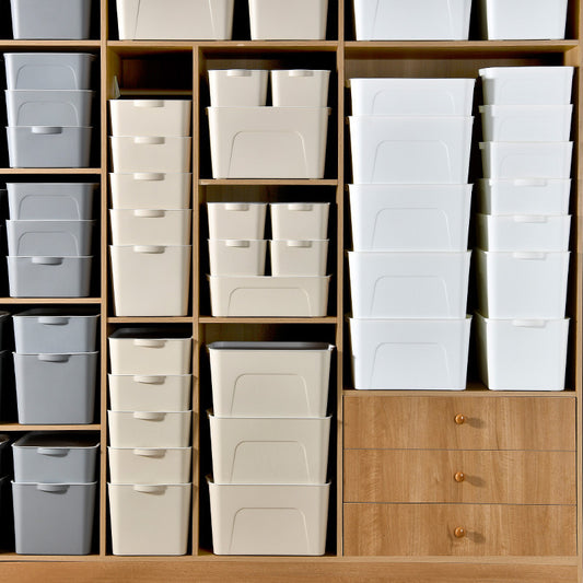 Oversized Drawers Organize Plastic Storage Bins With LIDS