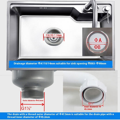 Kitchen Sink Stainless Steel Drainer Washing Basin Accessories