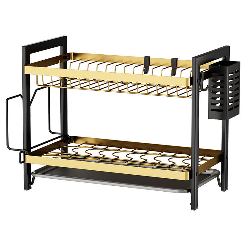 Double-layer Tableware Storage Rack Tableware Drainer Sink Sink