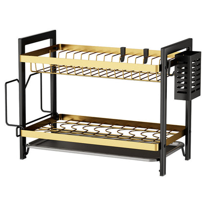 Double-layer Tableware Storage Rack Tableware Drainer Sink Sink