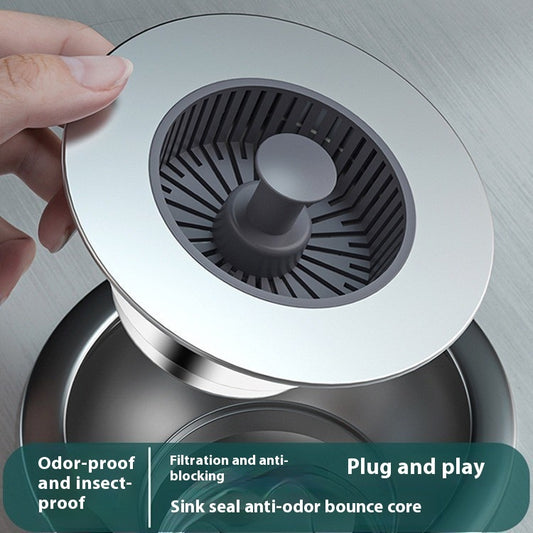 Kitchen Stainless Steel Sink Bounce Core Drainer Filter Net