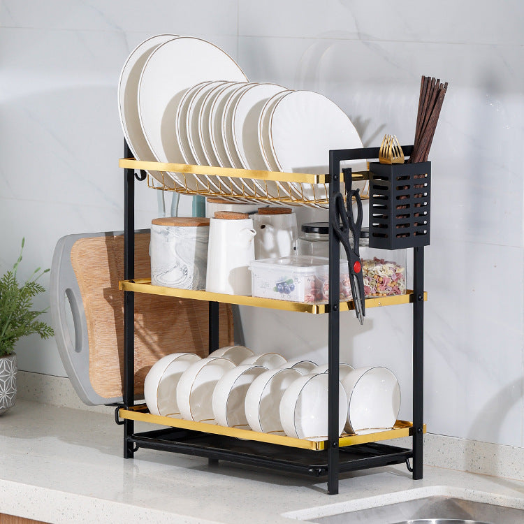Double-layer Tableware Storage Rack Tableware Drainer Sink Sink